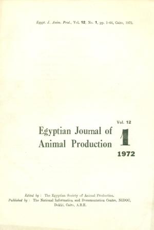 Egyptian Journal of Animal Production